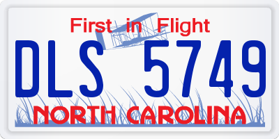 NC license plate DLS5749