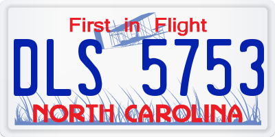NC license plate DLS5753