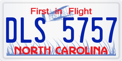 NC license plate DLS5757