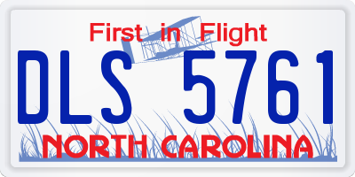 NC license plate DLS5761