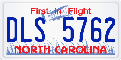 NC license plate DLS5762