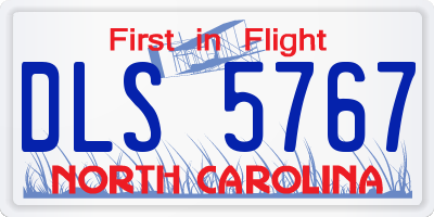 NC license plate DLS5767