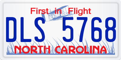 NC license plate DLS5768