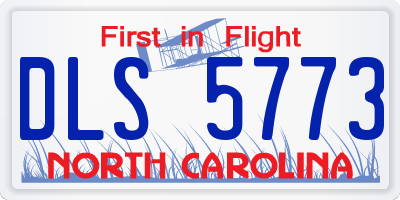 NC license plate DLS5773