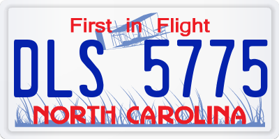 NC license plate DLS5775