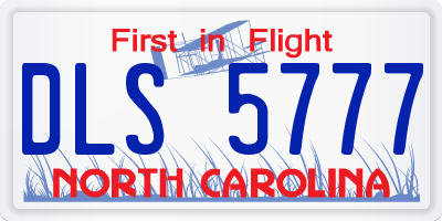NC license plate DLS5777