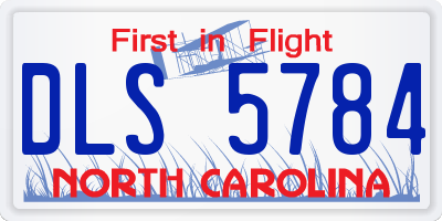 NC license plate DLS5784