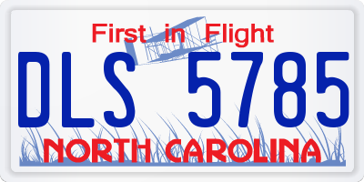 NC license plate DLS5785