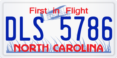 NC license plate DLS5786