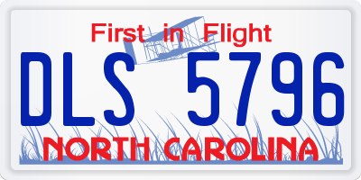 NC license plate DLS5796