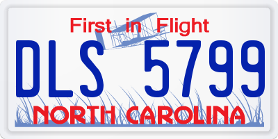 NC license plate DLS5799