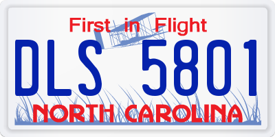 NC license plate DLS5801