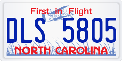 NC license plate DLS5805