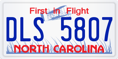 NC license plate DLS5807