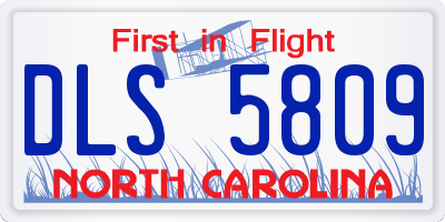 NC license plate DLS5809