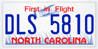 NC license plate DLS5810