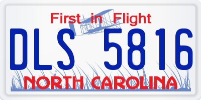NC license plate DLS5816