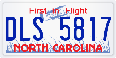 NC license plate DLS5817