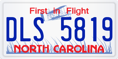NC license plate DLS5819