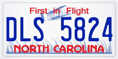 NC license plate DLS5824