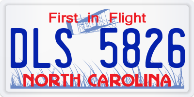 NC license plate DLS5826