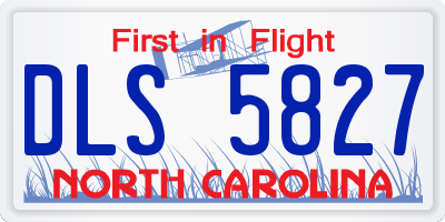 NC license plate DLS5827