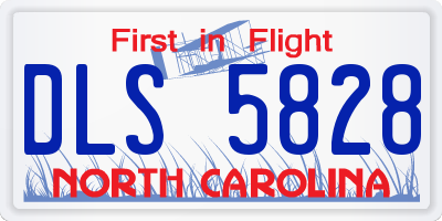 NC license plate DLS5828
