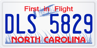 NC license plate DLS5829