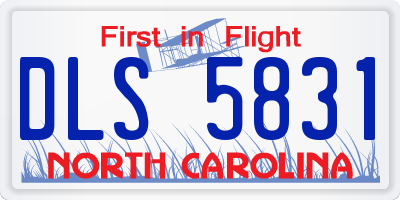 NC license plate DLS5831