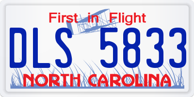 NC license plate DLS5833