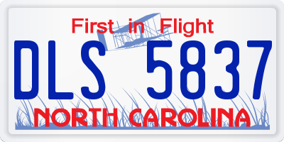 NC license plate DLS5837