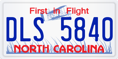 NC license plate DLS5840