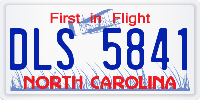 NC license plate DLS5841