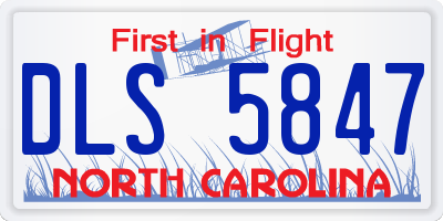 NC license plate DLS5847
