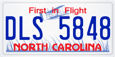 NC license plate DLS5848