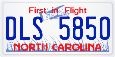 NC license plate DLS5850