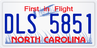 NC license plate DLS5851