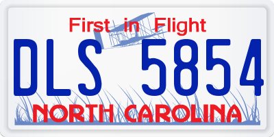 NC license plate DLS5854