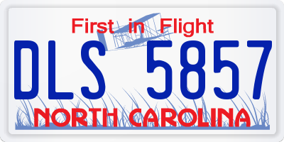NC license plate DLS5857