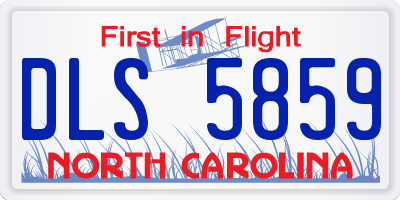 NC license plate DLS5859