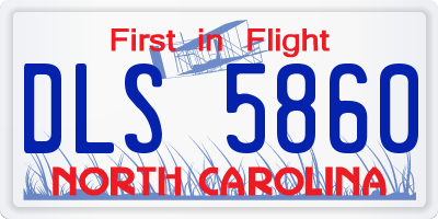 NC license plate DLS5860