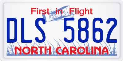 NC license plate DLS5862