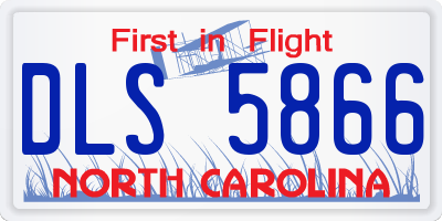 NC license plate DLS5866
