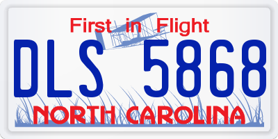 NC license plate DLS5868