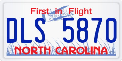 NC license plate DLS5870