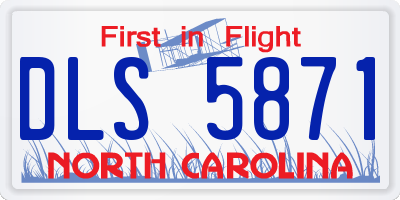 NC license plate DLS5871