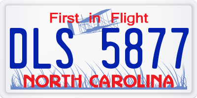 NC license plate DLS5877