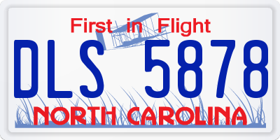 NC license plate DLS5878