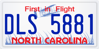 NC license plate DLS5881