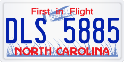 NC license plate DLS5885